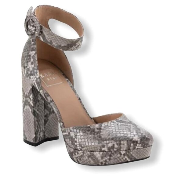 KAARI BLUE RILEY Women's Animal Print High Block Heel Platform Ivory - Picture 1 of 8